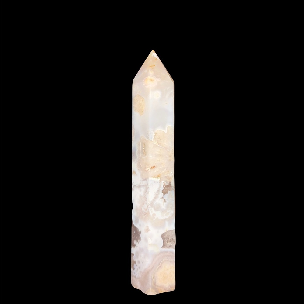 Blue Flower agate crystal tower